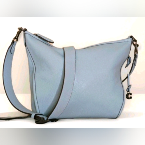 SOLD Coach C8482 Beautiful Baby Blue Pebbled Leather Crossbody/Shoulder Bag - Picture 1 of 16